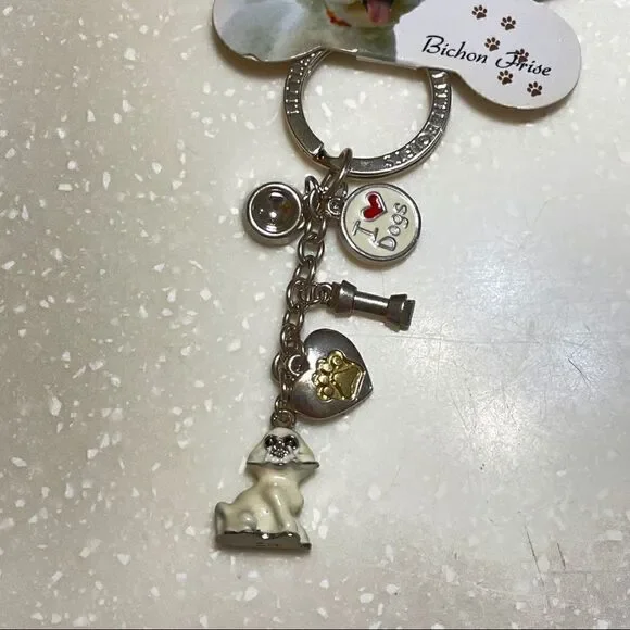 Bichon frise Keychain   - Picture 5 of 6